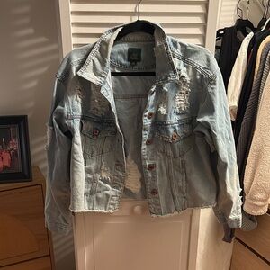 Wild Fable Blue Cropped Jean Jacket